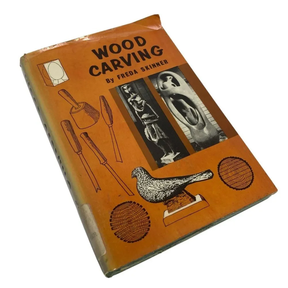 Vintage‎ Wood Carving Book 1961 Freda Skinner MCM Dustcover Ripped Crafts
